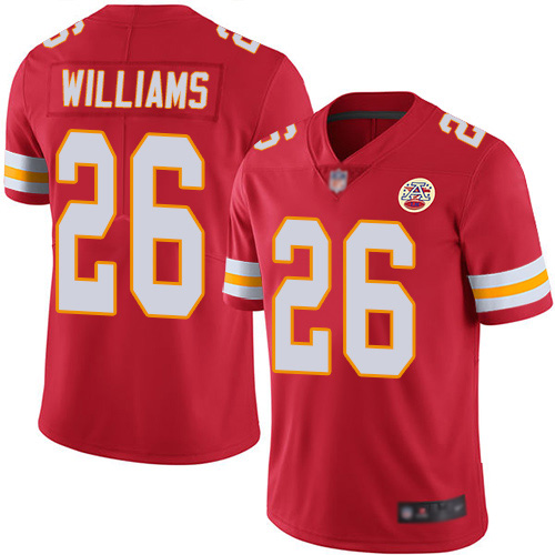 Men Kansas City Chiefs 26 Williams Damien Red Team Color Vapor Untouchable Limited Player Football Nike NFL Jersey